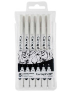 GRAPHIT 6er Set Fineliner schwarz  (005 0.1 0.2 0.3 0.5 0.8)