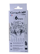 GRAPHIT 6er Set Pigmentliner ( 005 0.1 0.2 0.3 0.5 0.8) - schwarz