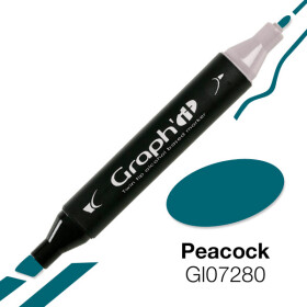 GRAPHIT Marker mit Rund- / Keilspitze Alkohol-basiert, Farbe: Peacock (7280)