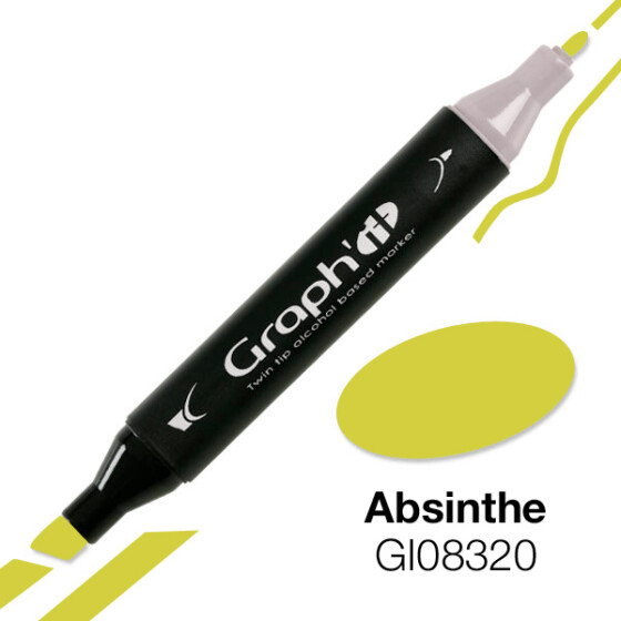 GRAPHIT Marker mit Rund- / Keilspitze Alkohol-basiert, Farbe: Absinthe (8320)