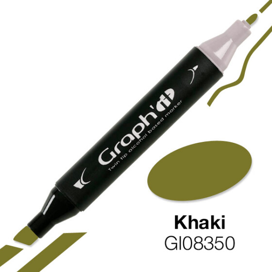 GRAPHIT Marker mit Rund- / Keilspitze Alkohol-basiert, Farbe: Khaki (8350)