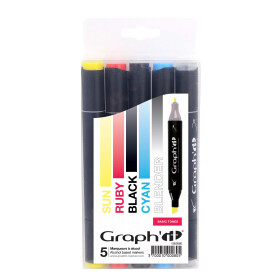 GRAPHIT Marker mit Rund- / Keilspitze Alkohol-basiert,...