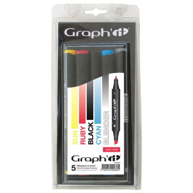 GRAPHIT Marker mit Rund- / Keilspitze Alkohol-basiert,...