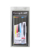 GRAPHIT Marker mit Rund- / Keilspitze Alkohol-basiert, 5er Set - Basic