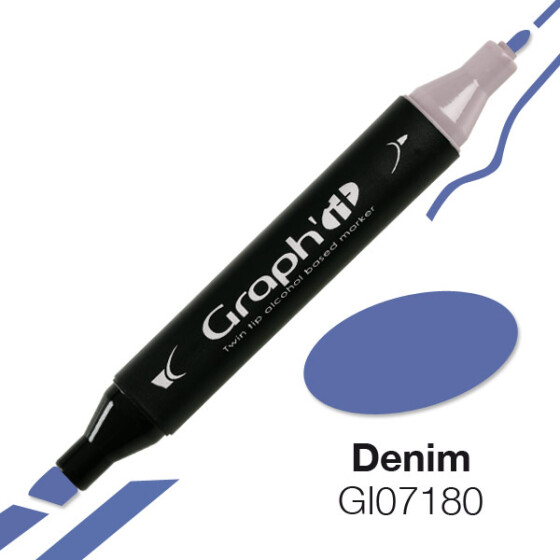 GRAPHIT Marker mit Rund- / Keilspitze Alkohol-basiert, Farbe: Denim (7180)