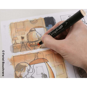 GRAPHIT Marker mit Rund- / Keilspitze Alkohol-basiert, 5er Set - Skin Tones