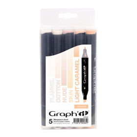 Layoutmarker GRAPHIT 5er Set - Hauttöne