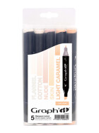GRAPHIT Marker mit Rund- / Keilspitze Alkohol-basiert, 5er Set - Skin Tones