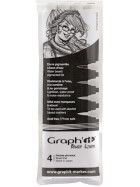 GRAPHIT Set of 4 Brush-Liner - 3 Grautöne + 1 schwarz