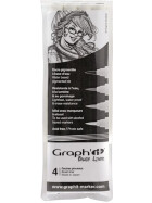 GRAPHIT Set of 4 Brush-Liner - 3 Grautöne + 1 schwarz