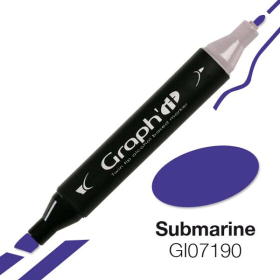 GRAPHIT Marker mit Rund- / Keilspitze Alkohol-basiert, Farbe: Submarine (7190)