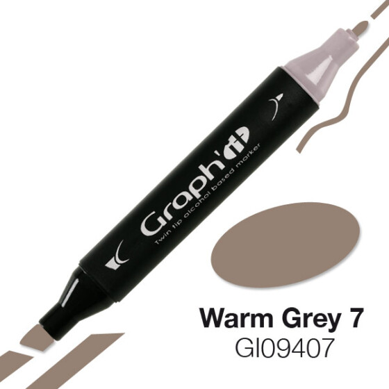 GRAPHIT Marker mit Rund- / Keilspitze Alkohol-basiert, Farbe: Warm Grey 7 (9407)