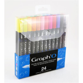 GRAPHO wasserbasierter Twin Tip Marker 24er Etui