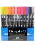 GRAPHO wasserbasierter Twin Tip Marker 24er Etui