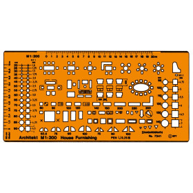 Möblierungsschablone Architekt Maßstab 1:200