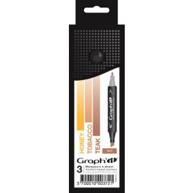 GRAPHIT Marker mit Rund- / Keilspitze Alkohol-basiert, 3er Set - Hair