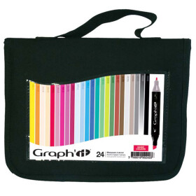 GRAPHIT Marker mit Rund- / Keilspitze Alkohol-basiert, 24er Set  - Basic