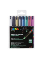 Marker POSCA PC-1MR extra-feine kalibrierte Spitze 0,7 mm - 8er Set Metallic sortiert