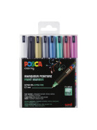 Marker POSCA PC-1MR extra-feine kalibrierte Spitze 0,7 mm - 8er Set Metallic sortiert