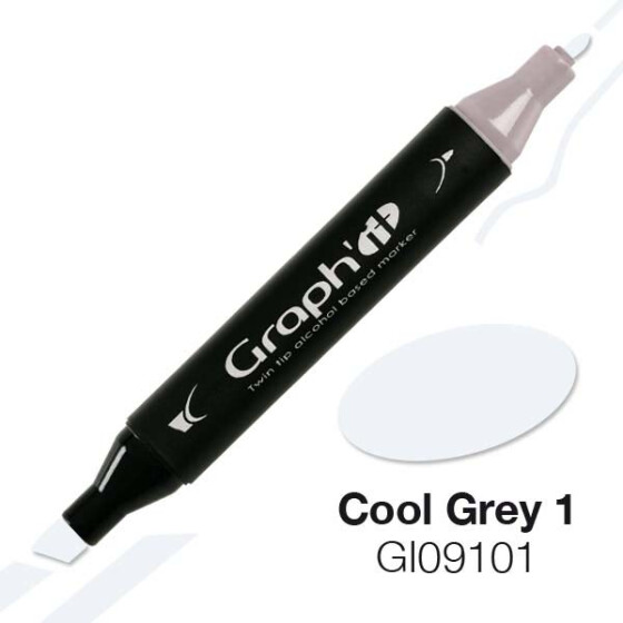 GRAPHIT Marker mit Rund- / Keilspitze Alkohol-basiert, Farbe: Cool Grey 1 9101
