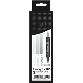 Layoutmarker GRAPHIT 3er Set - neutral Grau