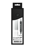 GRAPHIT Marker mit Rund- / Keilspitze Alkohol-basiert, 3er Set  - Neutral Grey