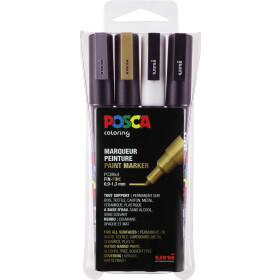 Marker POSCA PC-3M fein Rundspitze 0,9-1,3 mm - 4er Etui...