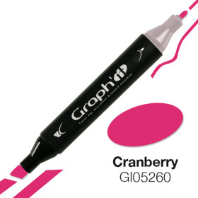 GRAPHIT Marker mit Rund- / Keilspitze Alkohol-basiert, Farbe: Cranberry (5260)