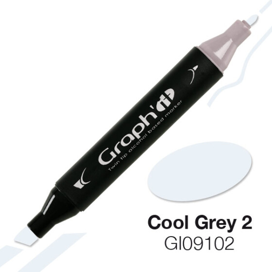 GRAPHIT Marker mit Rund- / Keilspitze Alkohol-basiert, Farbe: Cool Grey 2 (9102)