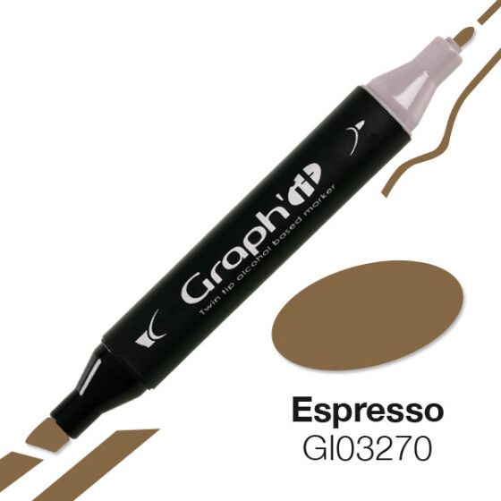 GRAPHIT Marker mit Rund- / Keilspitze Alkohol-basiert, Farbe: Espresso (3270)