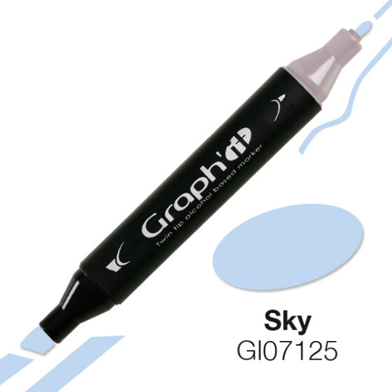 GRAPHIT Marker mit Rund- / Keilspitze Alkohol-basiert, Farbe: Sky (7125)