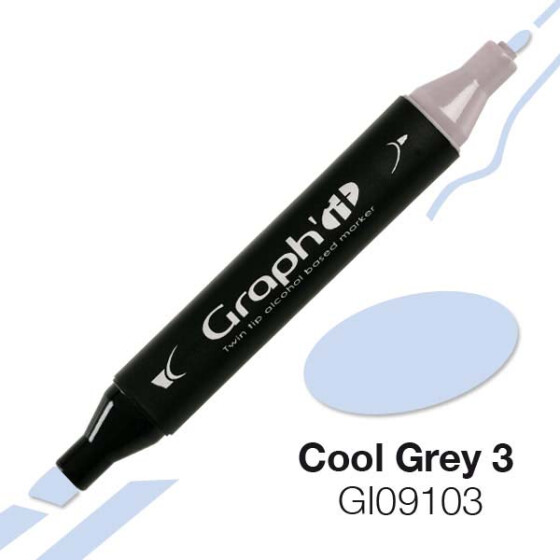 GRAPHIT Marker mit Rund- / Keilspitze Alkohol-basiert, Farbe: Cool Grey 3 9103