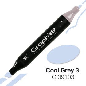 GRAPHIT Marker mit Rund- / Keilspitze Alkohol-basiert, Farbe: Cool Grey 3 (9103)