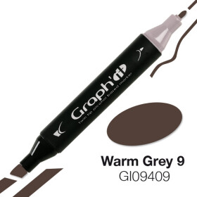 GRAPHIT Marker mit Rund- / Keilspitze Alkohol-basiert, Farbe: Warm Grey 9 (9409)