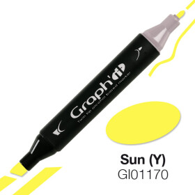 GRAPHIT Marker mit Rund- / Keilspitze Alkohol-basiert, Farbe: Sun (Y) (1170)