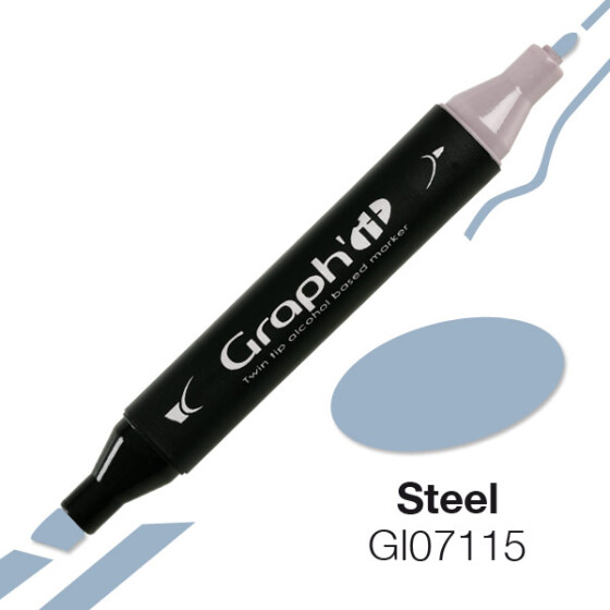 GRAPHIT Marker mit Rund- / Keilspitze Alkohol-basiert, Farbe: Steel (7115)
