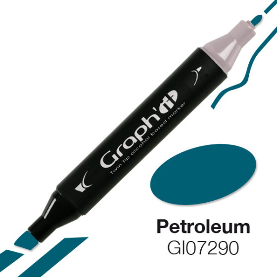 GRAPHIT Marker mit Rund- / Keilspitze Alkohol-basiert, Farbe: Petroleum (7290)