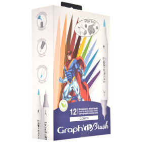 GRAPHIT Marker Brush & Extra Fine 12er Set - Comics