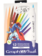 GRAPHIT Marker Brush & Extra Fine 12er Set - Comics