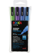 Marker POSCA PC-3M fein Rundspitze 0,9-1,3 mm - 4er Etui Glitter-Farben dunkel