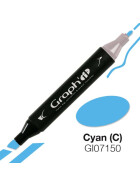 GRAPHIT Marker mit Rund- / Keilspitze Alkohol-basiert, Farbe: Cyan 7150