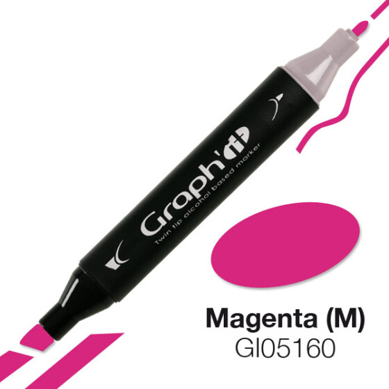 GRAPHIT Marker mit Rund- / Keilspitze Alkohol-basiert, Farbe: Magenta (M) (5160)