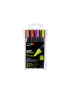 Marker POSCA PC-5M mittelfein Rundspitze 1,8-2,5 mm - 4er Set NEON-Farben sortiert
