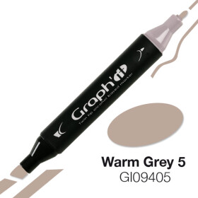 GRAPHIT Marker mit Rund- / Keilspitze Alkohol-basiert, Farbe: Warm Grey 5 (9405)