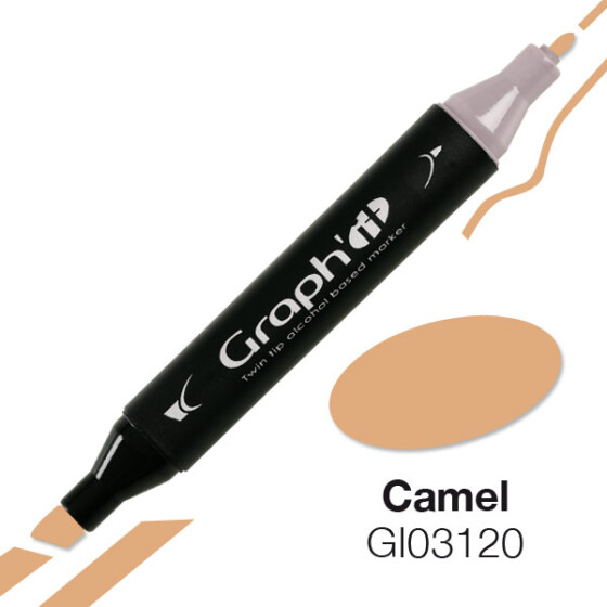 GRAPHIT Marker mit Rund- / Keilspitze Alkohol-basiert, Farbe: Camel (3120)