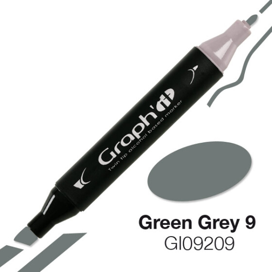 GRAPHIT Marker mit Rund- / Keilspitze Alkohol-basiert, Farbe: Green Grey 9 (9209)