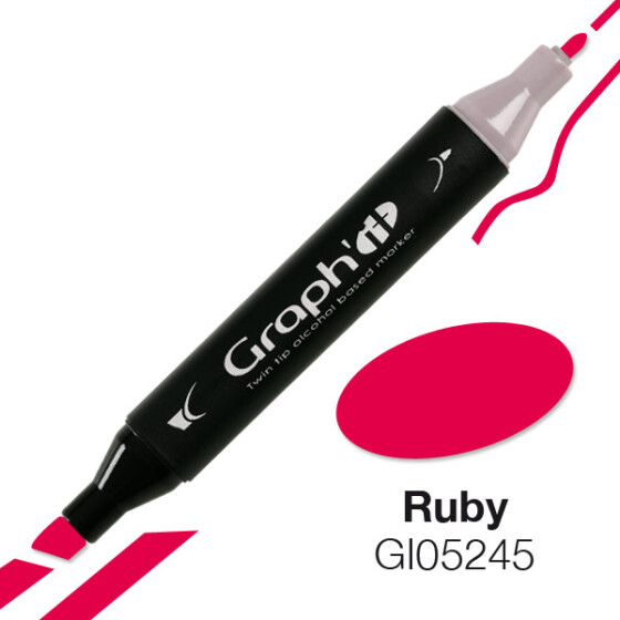 GRAPHIT Marker mit Rund- / Keilspitze Alkohol-basiert, Farbe: Ruby (5245)