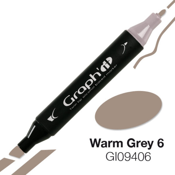 GRAPHIT Marker mit Rund- / Keilspitze Alkohol-basiert, Farbe: Warm Grey 6 (9406)