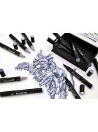 GRAPHIT Marker mit Rund- / Keilspitze Alkohol-basiert, 12er Set Cool Greys