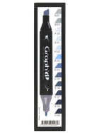 GRAPHIT Marker mit Rund- / Keilspitze Alkohol-basiert, 12er Set Cool Greys